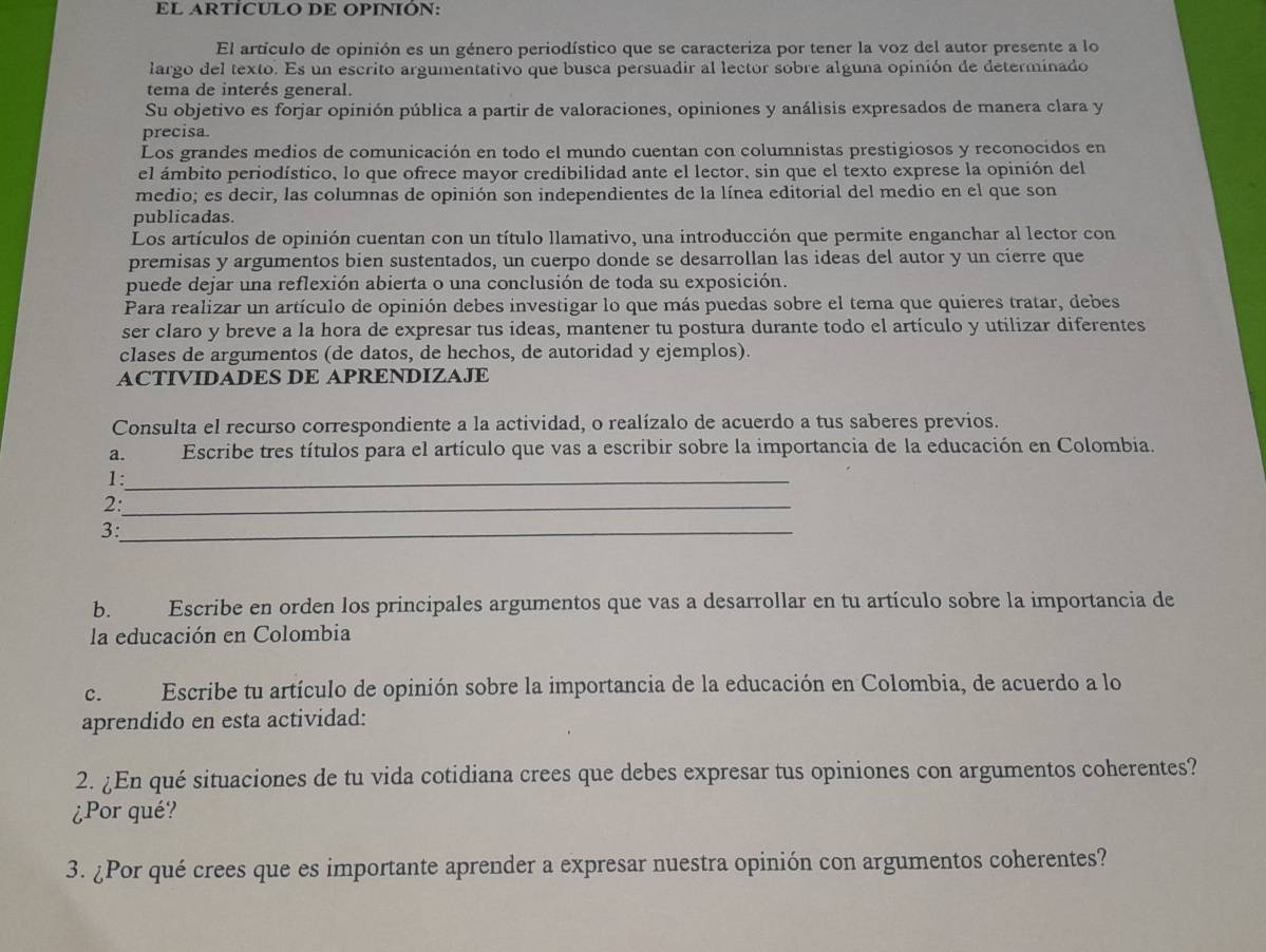 articulos de opinion 15 ejemplos que impactan