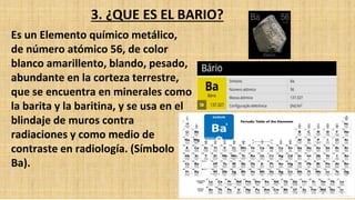 bario descubre su simbolo historia y caracteristicas