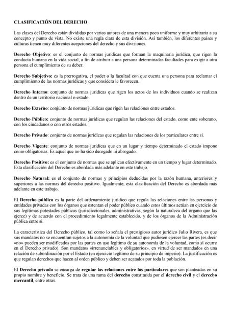 clasificacion de derecho cuales son las ramas secretas