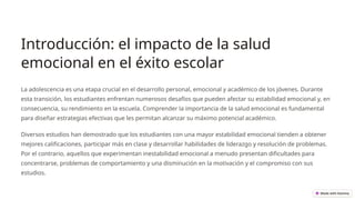 desarrollo socioemocional impacto en adolescentes revelado