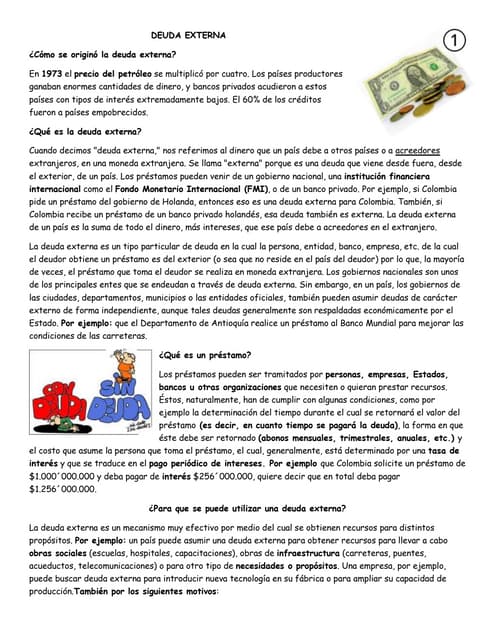 deudas externas que causas y consecuencias oculta
