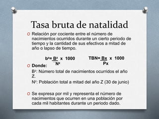 tasa de natalidad como calcularla de manera simple